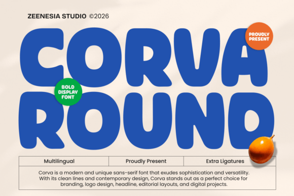 Corva Round: A Friendly, Modern Display Font for Digital Brands