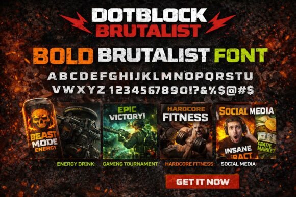 Dot Block Brutalist: A Display Font That Makes Your Brand Feel Intentional