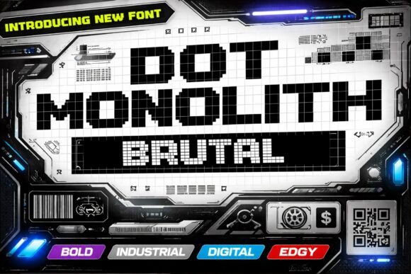 Dot Monolith Brutal: A Bold Display Font That Makes Your Brand Stand Out