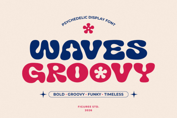Groovy Waves: A Psychedelic Retro Font for Editorial Charm