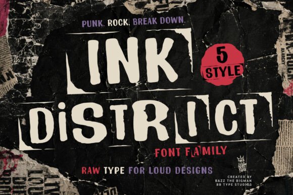 Ink District: A Gritty Display Font for Bold Handmade Brands