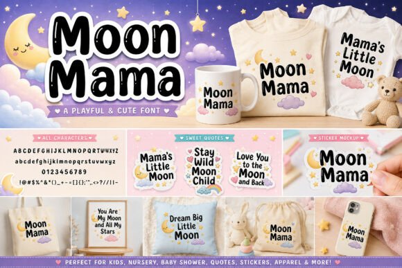 Moon Mama: A Whimsical Display Font for Editorial Charm