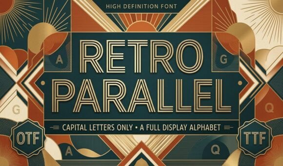 Retro Parallel: A Bold Vintage Display Font for Crafters