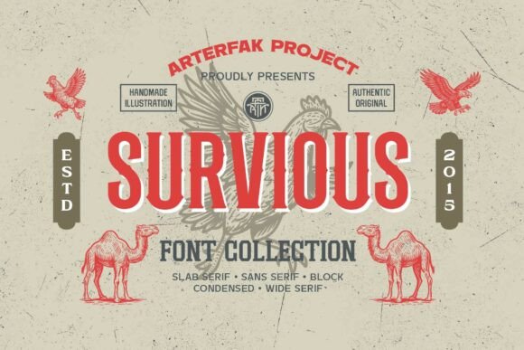 Survious: A Vintage Display Font That Builds Brand Character