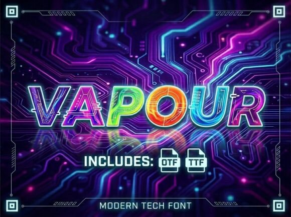 Vapour: A Cybernetic Display Typeface for Bold Brand Identities