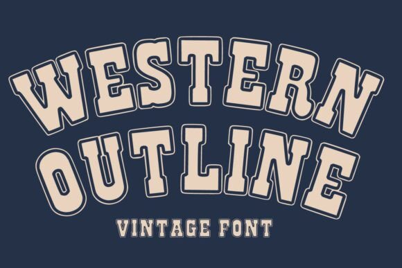 Western Outline Vintage Font for Handmade Brands